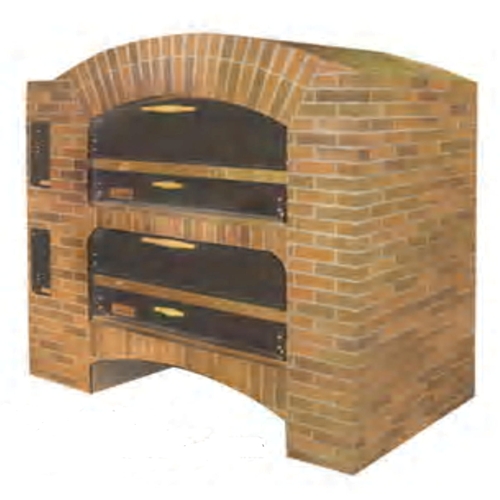 Marsal and Sons MB-60 STACKED Marsal 80"L Pizza Oven, Deck Type, gas, stacked (2) 36" x 60" brick lined baking chambers, 80"L